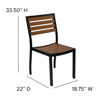 Lark Outdoor Stackable Side Chair with Faux Teak Poly Slats XU-DG-HW6036-GG