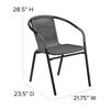 Lila 2 Pack Gray Rattan Indoor-Outdoor Restaurant Stack Chair 2-TLH-037-GY-GG